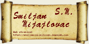 Smiljan Mijajlovac vizit kartica
